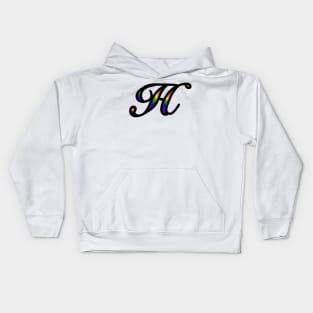 Rainbow Cursive Letter H Kids Hoodie